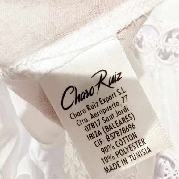 NWT Charo Ruiz Lea guipure lace-trimmed cotton-blend voile mini skirt size Large - Picture 7 of 11